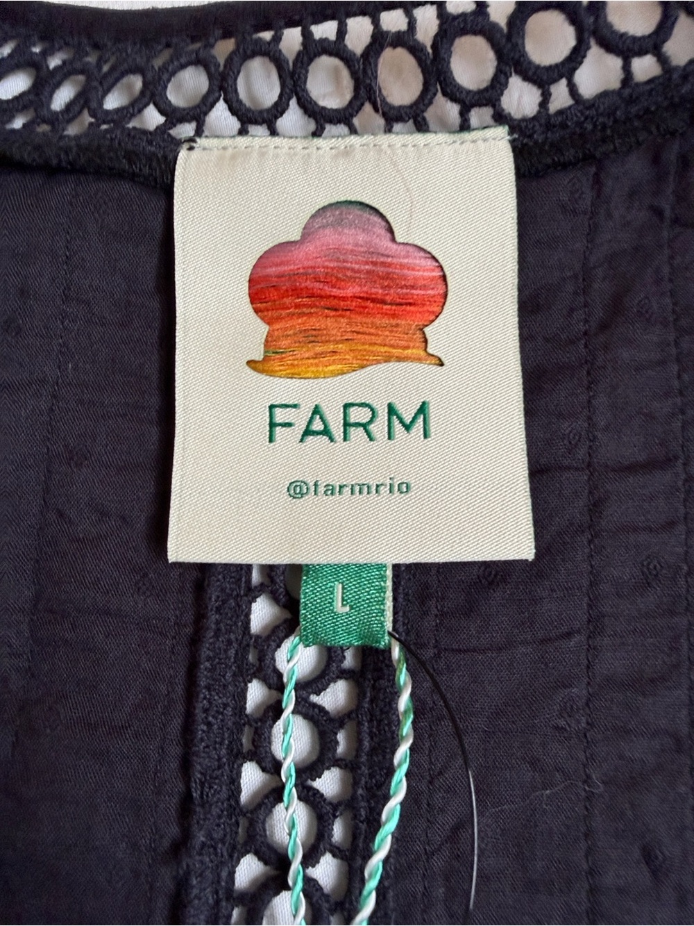 FARM Rio black Deep V Ruffled Lace-Inset Bodysuit - Picture 2 of 10